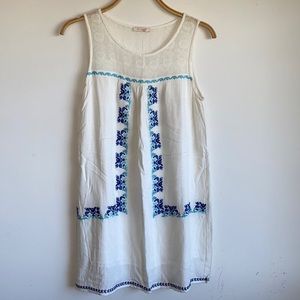 Skies Are Blue Embroidered Shift Dress